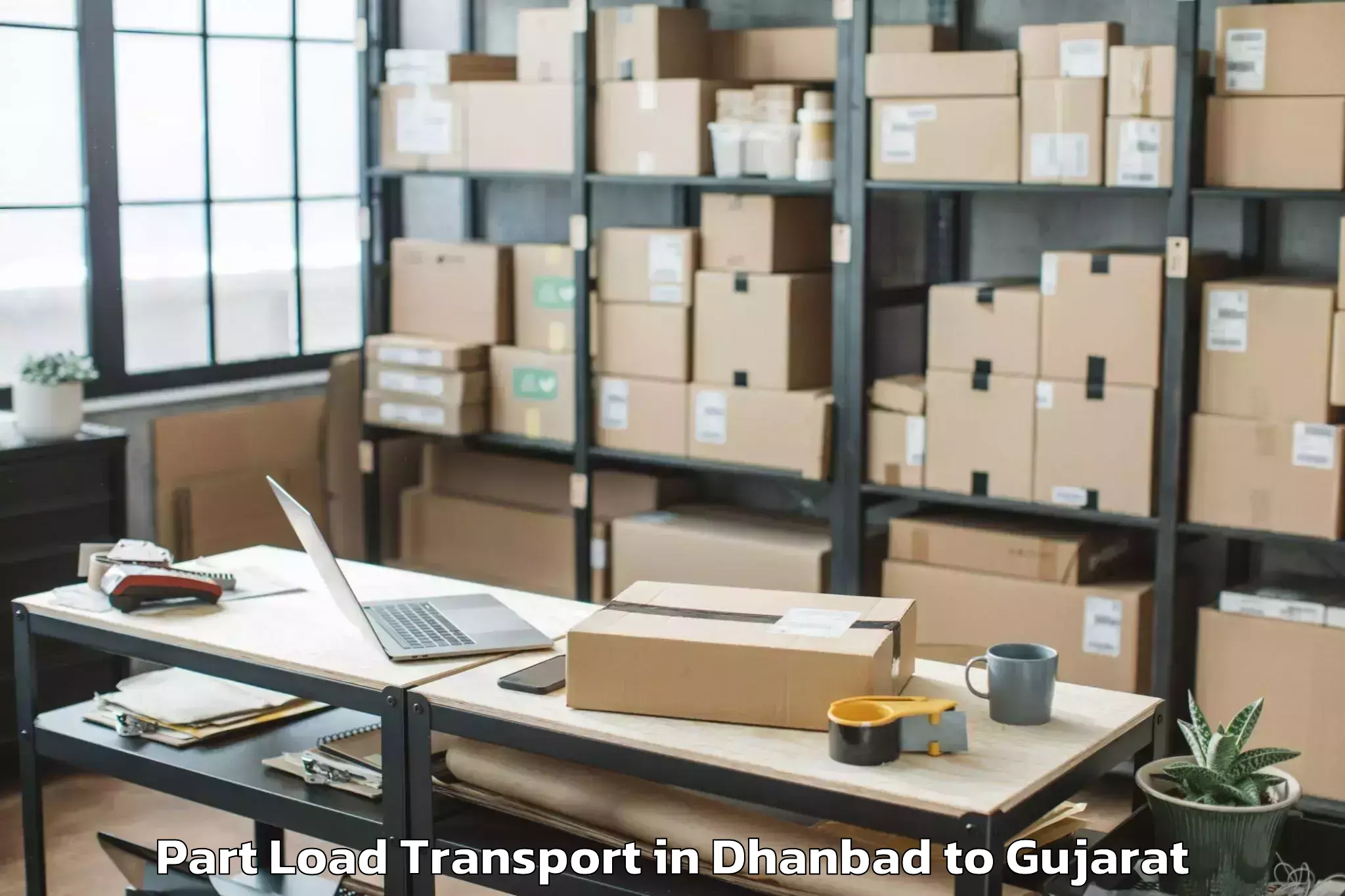 Book Your Dhanbad to Delvada Part Load Transport Today